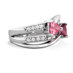 Lab Pink Sapphire Bowtie 14K White Gold ring R2360