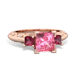 Lab Pink Sapphire Eternal Embrace Engagement 14K Rose Gold ring C2001