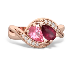 Lab Pink Sapphire Summer Winds 14K Rose Gold ring R5342