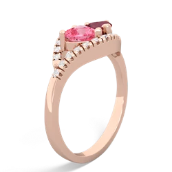 Lab Pink Sapphire Mother And Child 14K Rose Gold ring R3010