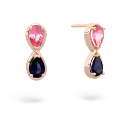 Lab Pink Sapphire Infinity 14K Rose Gold earrings E5050