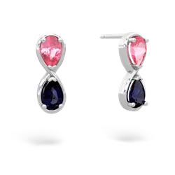 Lab Pink Sapphire Infinity 14K White Gold earrings E5050