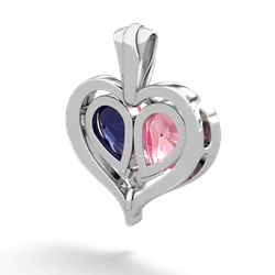 Lab Pink Sapphire Two Become One 14K White Gold pendant P5330