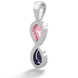 Lab Pink Sapphire Infinity 14K White Gold pendant P5050