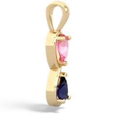 Lab Pink Sapphire Infinity 14K Yellow Gold pendant P5050