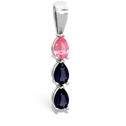 Lab Pink Sapphire Dew Drops 14K White Gold pendant P2251