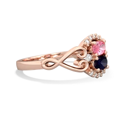 Lab Pink Sapphire Love Nest 14K Rose Gold ring R5860