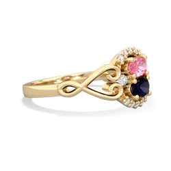 Lab Pink Sapphire Love Nest 14K Yellow Gold ring R5860