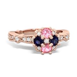 Lab Pink Sapphire Sparkling Tiara Cluster 14K Rose Gold ring R26293RD