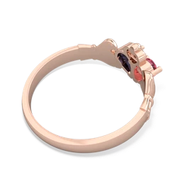 Lab Pink Sapphire 'Our Heart' Claddagh 14K Rose Gold ring R2388