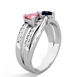 Lab Pink Sapphire Bowtie 14K White Gold ring R2360