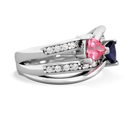 Lab Pink Sapphire Bowtie 14K White Gold ring R2360