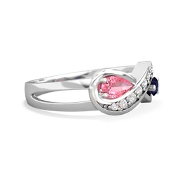 Lab Pink Sapphire Diamond Infinity 14K White Gold ring R5390