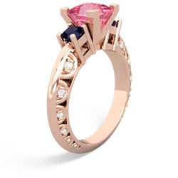 Lab Pink Sapphire Eternal Embrace Engagement 14K Rose Gold ring C2001