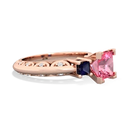 Lab Pink Sapphire Eternal Embrace Engagement 14K Rose Gold ring C2001