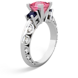 Lab Pink Sapphire Eternal Embrace Engagement 14K White Gold ring C2001