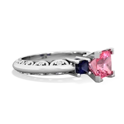 Lab Pink Sapphire Eternal Embrace Engagement 14K White Gold ring C2001