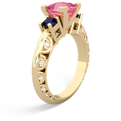 Lab Pink Sapphire Eternal Embrace Engagement 14K Yellow Gold ring C2001