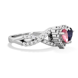 Lab Pink Sapphire Diamond Twist 'One Heart' 14K White Gold ring R2640HRT