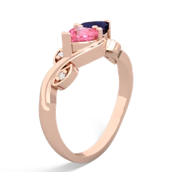 Lab Pink Sapphire Floral Elegance 14K Rose Gold ring R5790