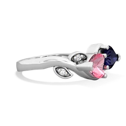 Lab Pink Sapphire Floral Elegance 14K White Gold ring R5790