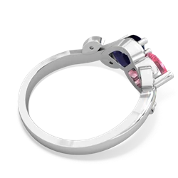 Lab Pink Sapphire Floral Elegance 14K White Gold ring R5790