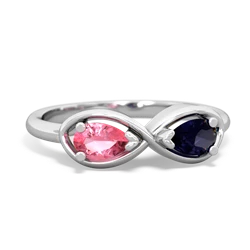 Lab Pink Sapphire Infinity 14K White Gold ring R5050