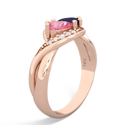 Lab Pink Sapphire Summer Winds 14K Rose Gold ring R5342