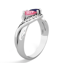 Lab Pink Sapphire Summer Winds 14K White Gold ring R5342