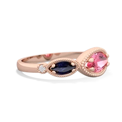 Lab Pink Sapphire Milgrain Marquise 14K Rose Gold ring R5700