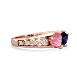 Lab Pink Sapphire Heart To Heart 14K Rose Gold ring R3342