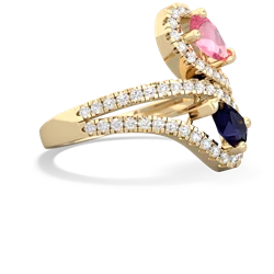 Lab Pink Sapphire Diamond Dazzler 14K Yellow Gold ring R3000