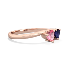 Lab Pink Sapphire Sweethearts 14K Rose Gold ring R5260