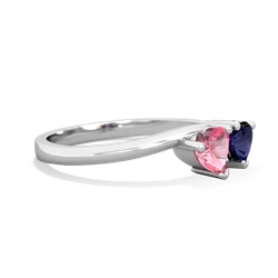 Lab Pink Sapphire Sweethearts 14K White Gold ring R5260