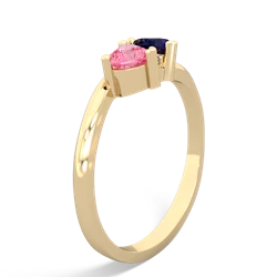 Lab Pink Sapphire Sweethearts 14K Yellow Gold ring R5260