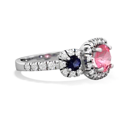 Lab Pink Sapphire Regal Halo 14K White Gold ring R5350