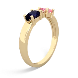 Lab Pink Sapphire Pear Bowtie 14K Yellow Gold ring R0865