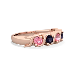 Lab Pink Sapphire Anniversary Band 14K Rose Gold ring R2089