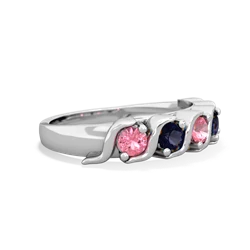 Lab Pink Sapphire Anniversary Band 14K White Gold ring R2089