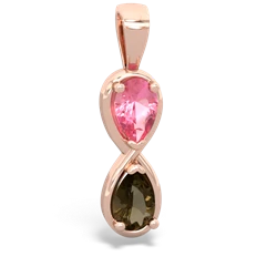 Lab Pink Sapphire Infinity 14K Rose Gold pendant P5050