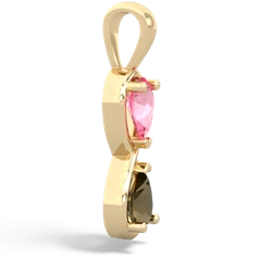 Lab Pink Sapphire Infinity 14K Yellow Gold pendant P5050