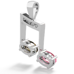 Lab Pink Sapphire Color Of Music 14K White Gold pendant P3334