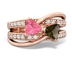 Lab Pink Sapphire Bowtie 14K Rose Gold ring R2360