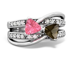 Lab Pink Sapphire Bowtie 14K White Gold ring R2360