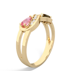 Lab Pink Sapphire Diamond Infinity 14K Yellow Gold ring R5390