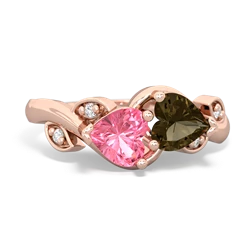 Lab Pink Sapphire Floral Elegance 14K Rose Gold ring R5790