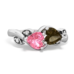 Lab Pink Sapphire Floral Elegance 14K White Gold ring R5790