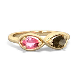 Lab Pink Sapphire Infinity 14K Yellow Gold ring R5050