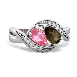 Lab Pink Sapphire Summer Winds 14K White Gold ring R5342