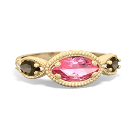 Lab Pink Sapphire Milgrain Marquise 14K Yellow Gold ring R5700